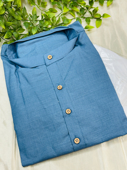 Grey cotton kurta set