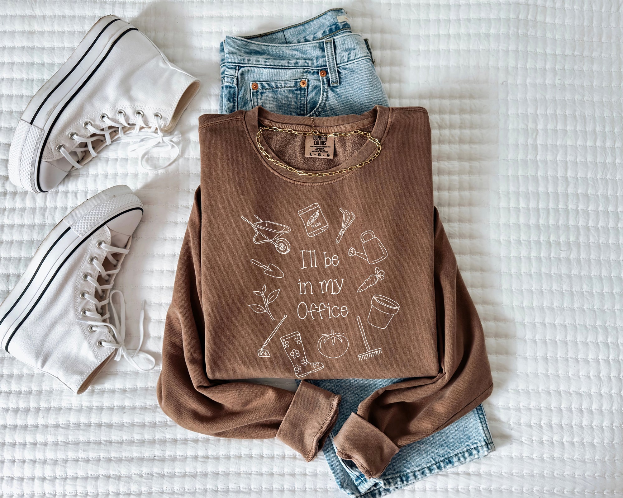 I will be in my office Gardening Plant Botanical Garment Dyed Comfort Colors Sweatshirt