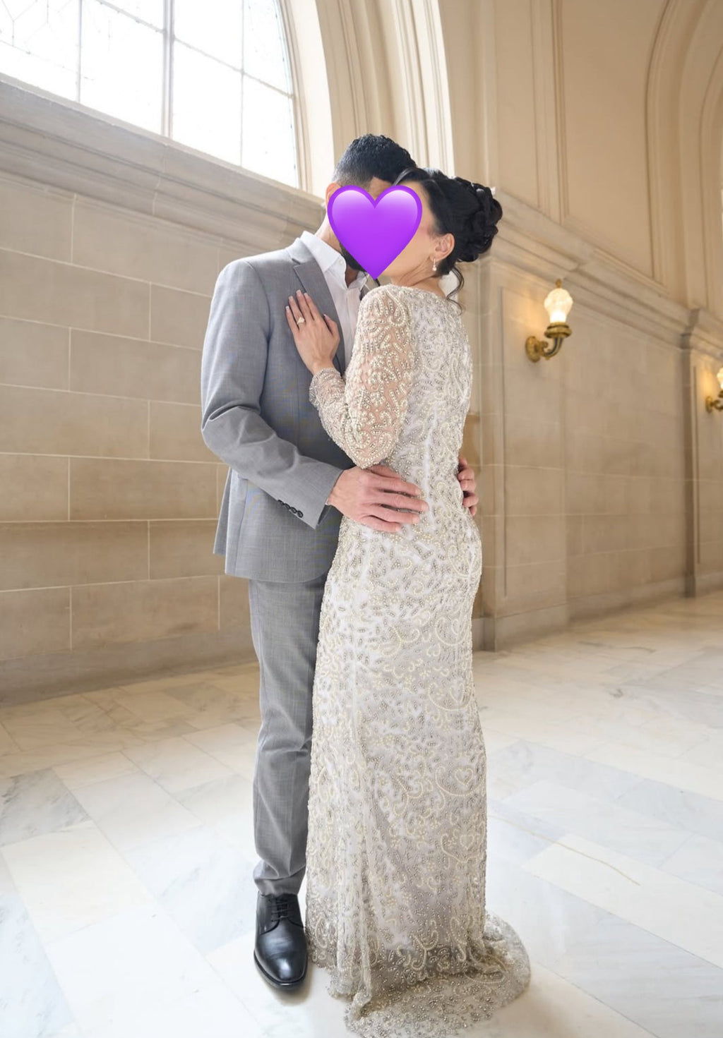 Aleena Bridal Embellished Pearl Crystal Beaded Gown With Detachable Overskirt