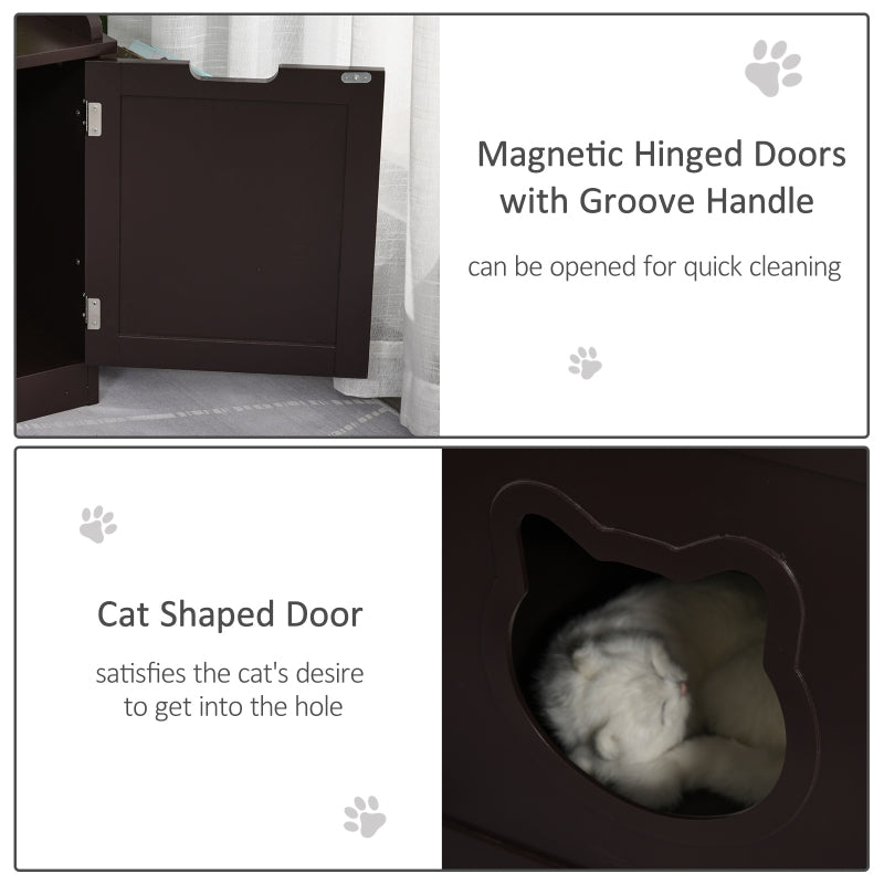 Cat Litter Box Nightstand End Table Enclosure