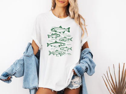 Sardines Salmon Fish Nature Camping Hiking Comfort Colors T Shirt (sketch)