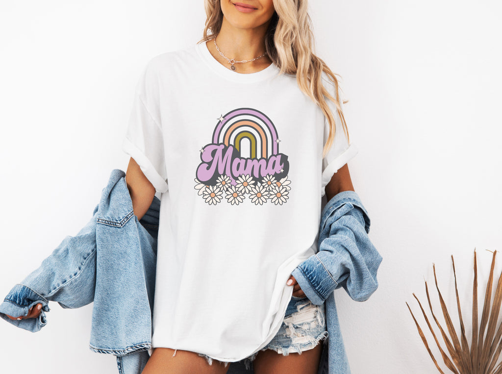 Mama Rainbow Comfort Colors T Shirt