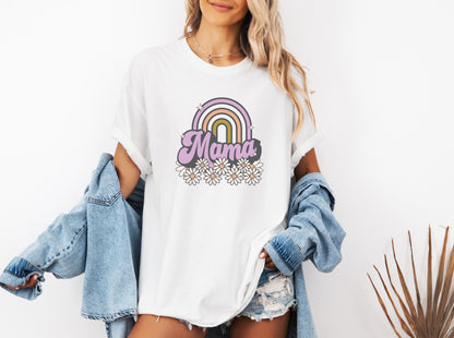 Mama Rainbow Comfort Colors T Shirt