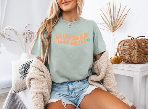 Bring me an Iced Coffee Latte Summer Garment Dyed T Shirt