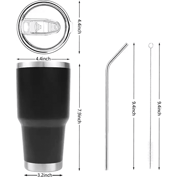 30oz Stainless Steel Tumblers – Insulated Travel Mug with Lid