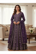 Heavy party wear Chinon silk gown/ Anarkali dress