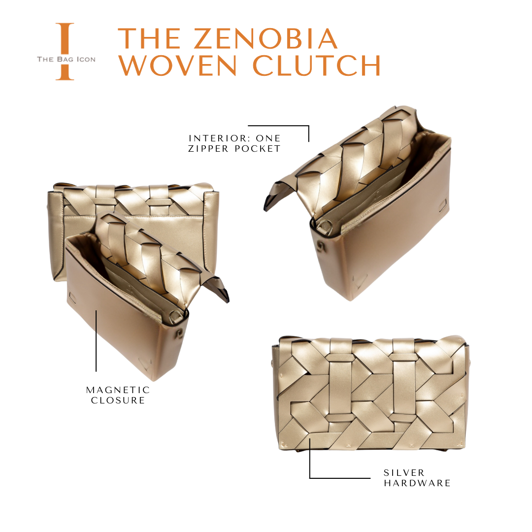 THE ZENOBIA WOVEN CLUTCH