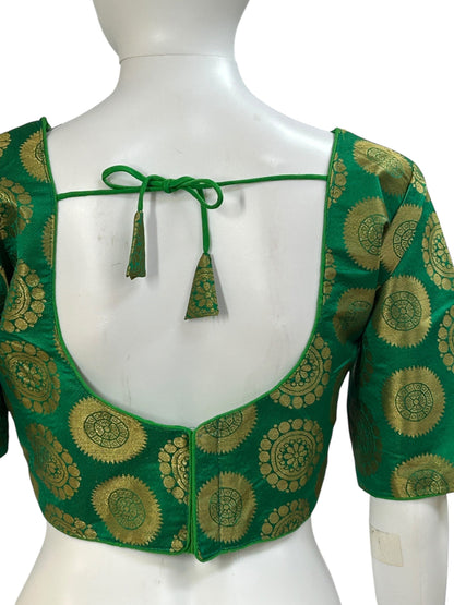 Green : Silk readymade blouse