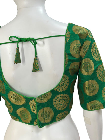 Green : Silk readymade blouse