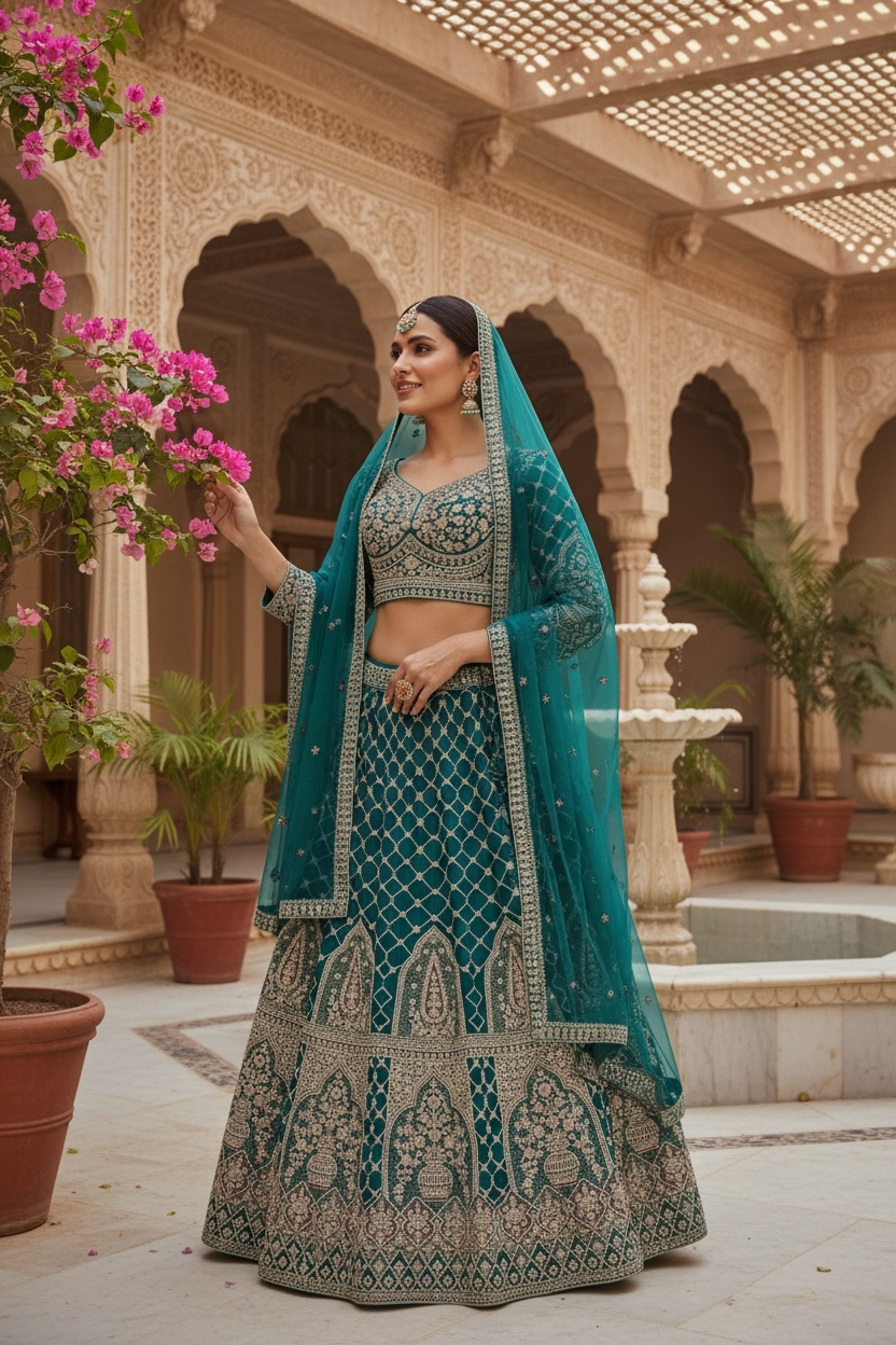 Heavy semi bridal lehenga