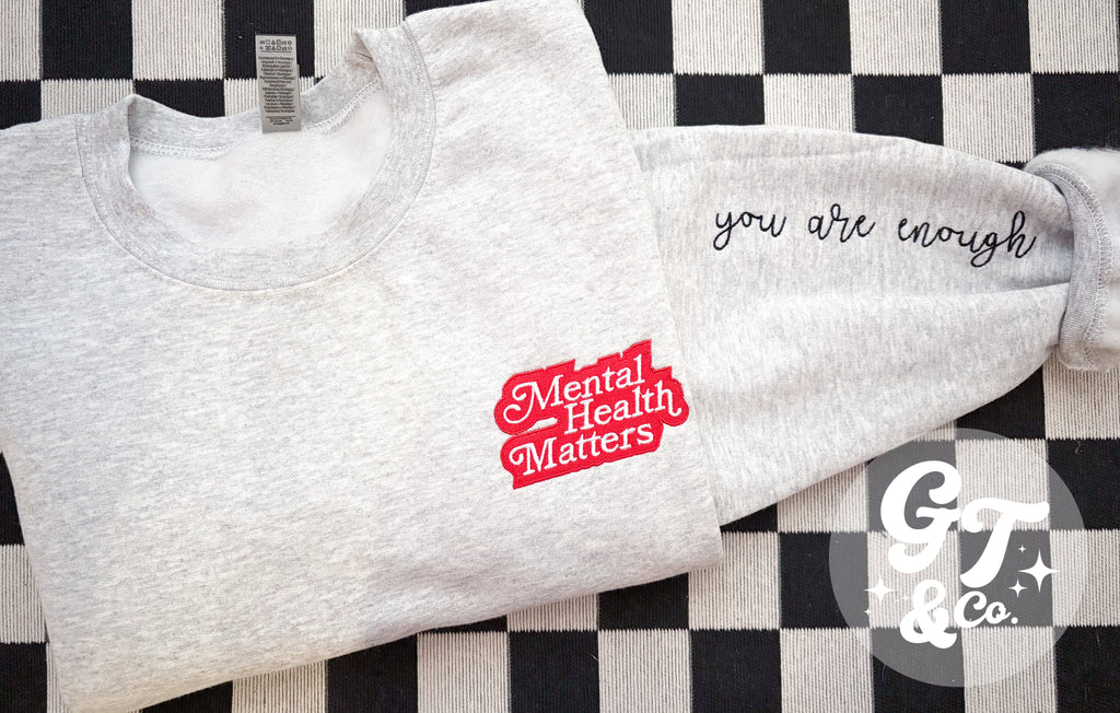 Retro Mental Health Crewneck *MADE TO ORDER 10-15 BIZ DAYS*
