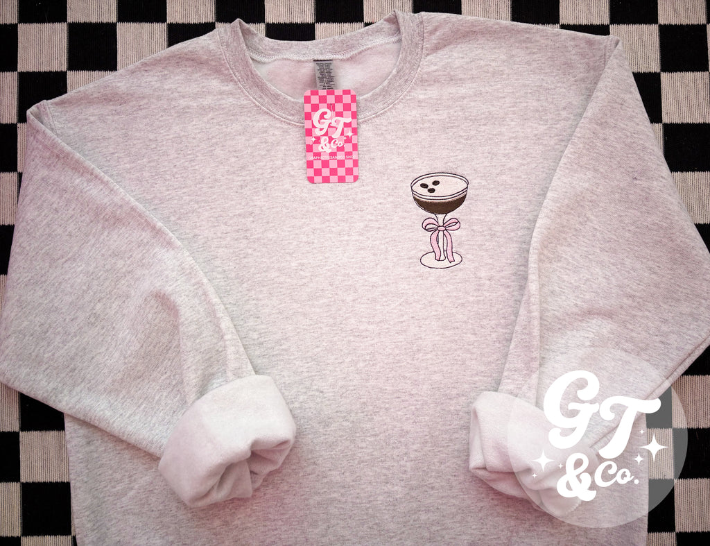 Espresso Martini Embroidered Crewneck *MADE TO ORDER 10-15 BIZ DAYS*