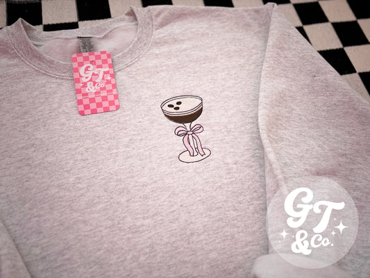 Espresso Martini Embroidered Crewneck *MADE TO ORDER 10-15 BIZ DAYS*