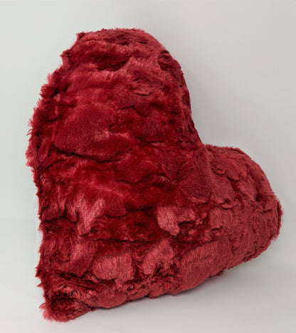 DaDa Bedding Luxury Romantic Valentine Heart Shaped Red Throw Pillow - 16” x 14”
