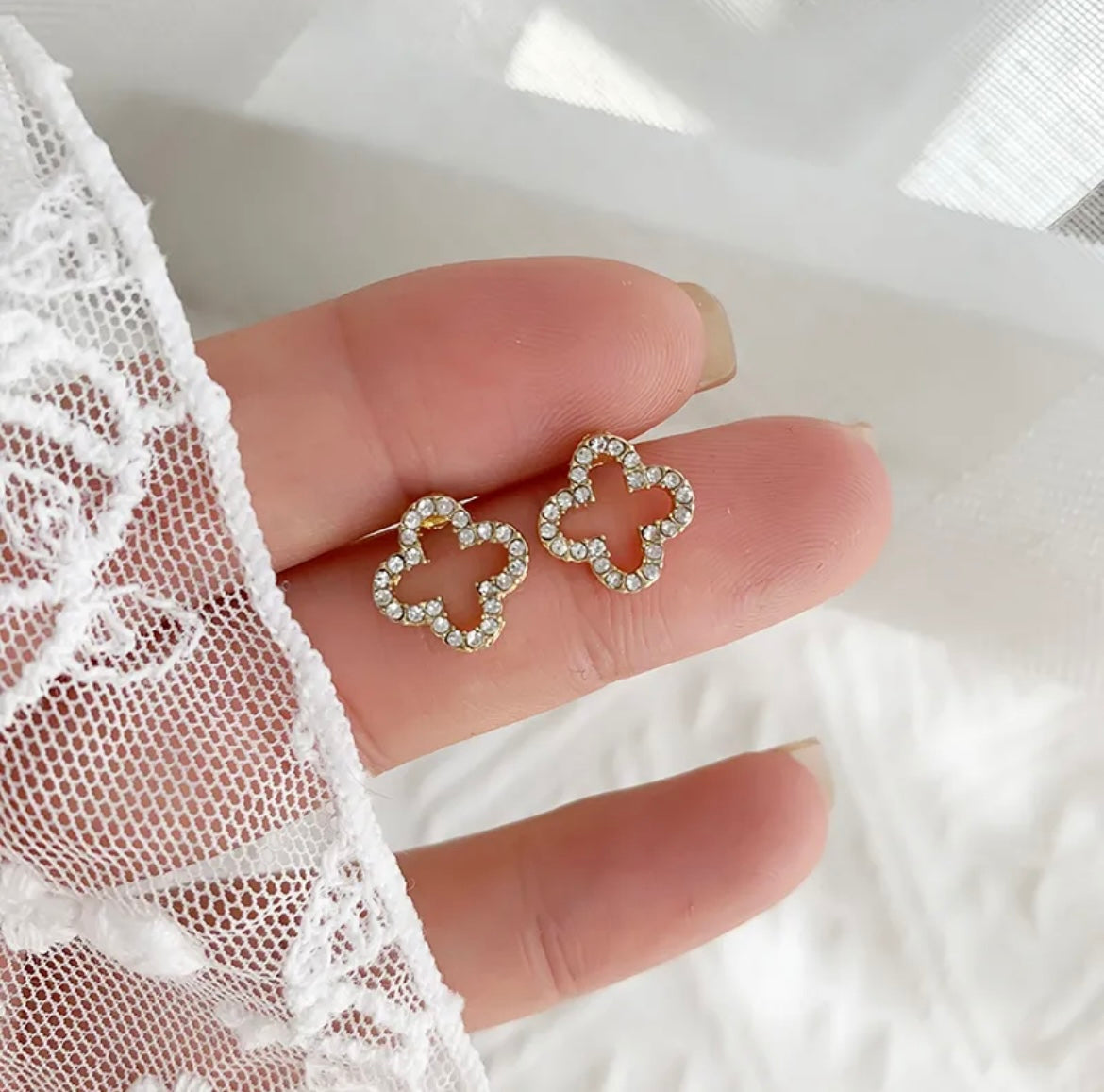 Diamond Clover Earrings