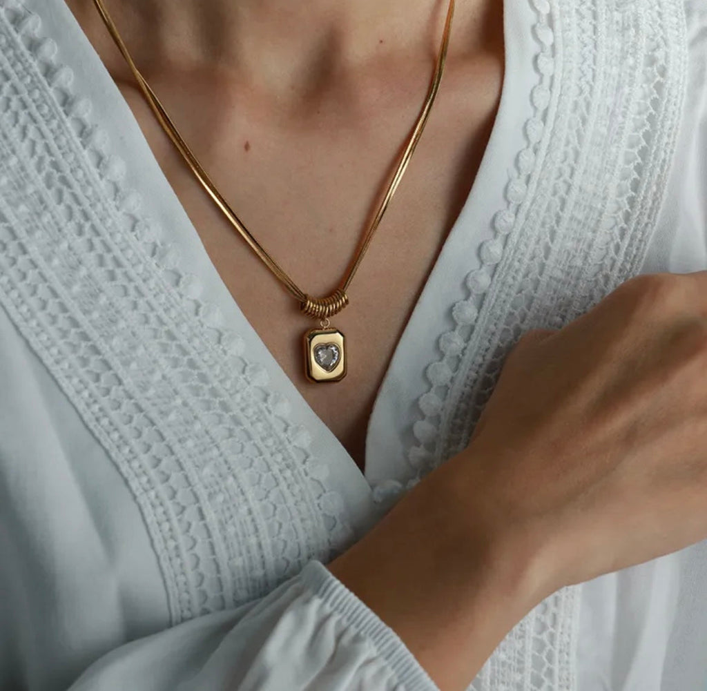 Heart Tag Necklace - Love