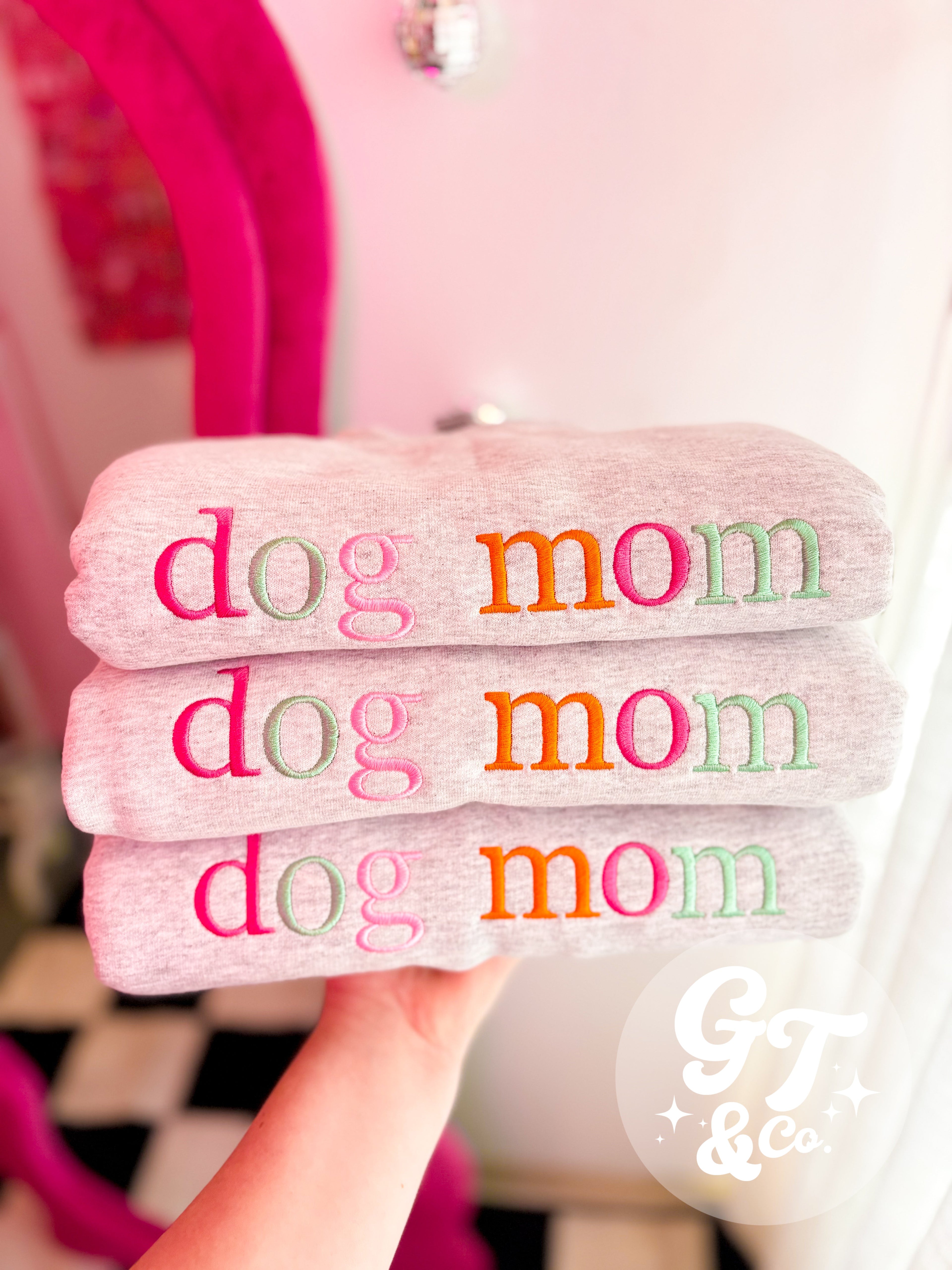 dog mom Embroidered Crewneck *MADE TO ORDER 10-15 BIZ DAYS*