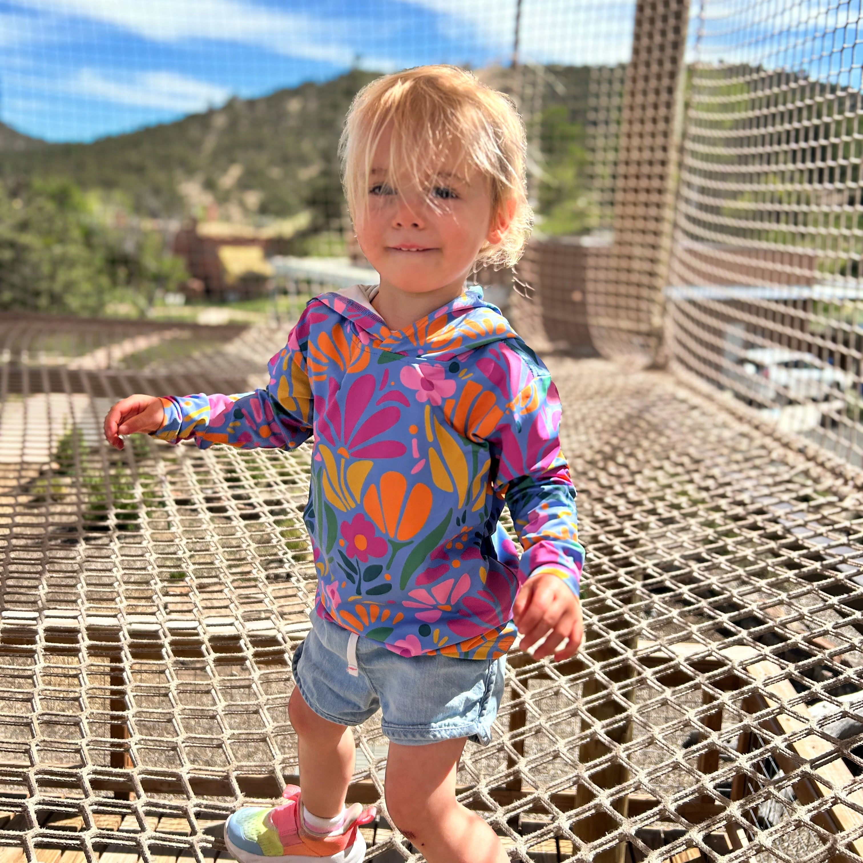 Meadow Blooms UPF 50 Kid's Sun Hoodie