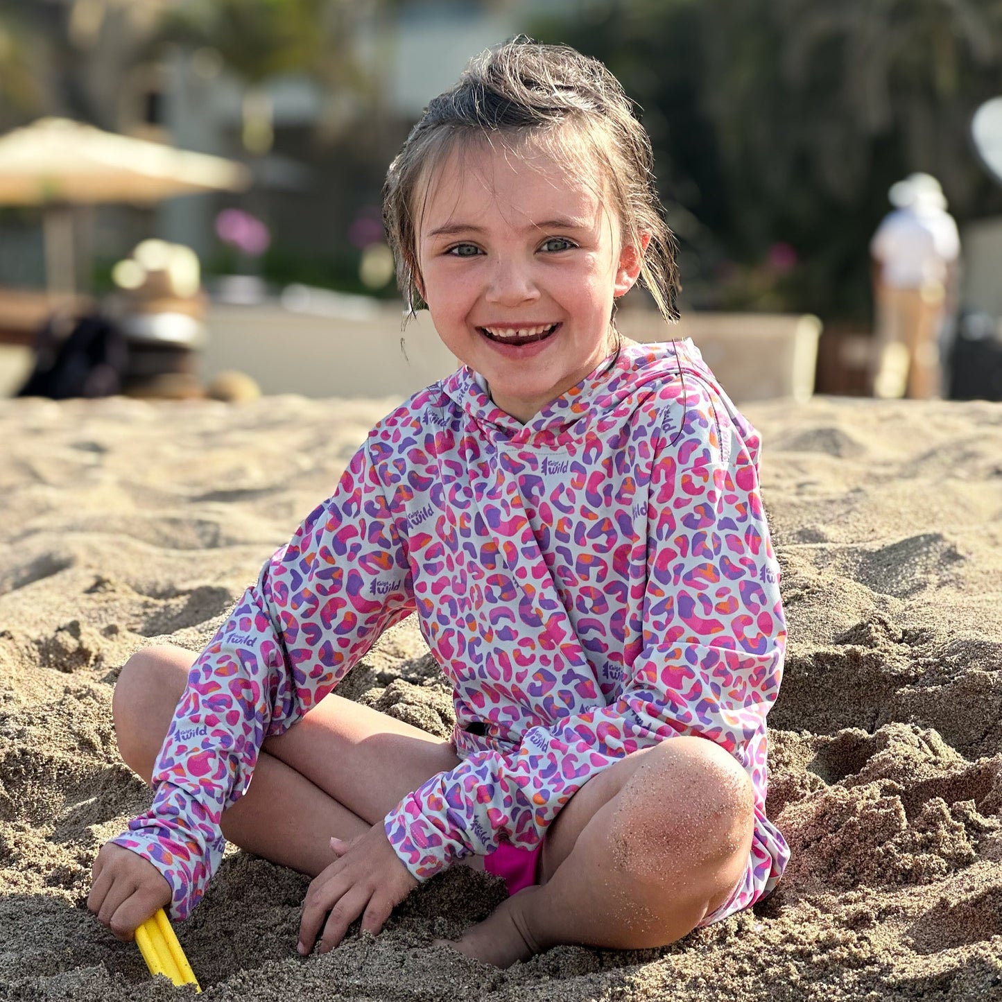 Wildberry Leopard UPF 50 Kid's Sun Hoodie