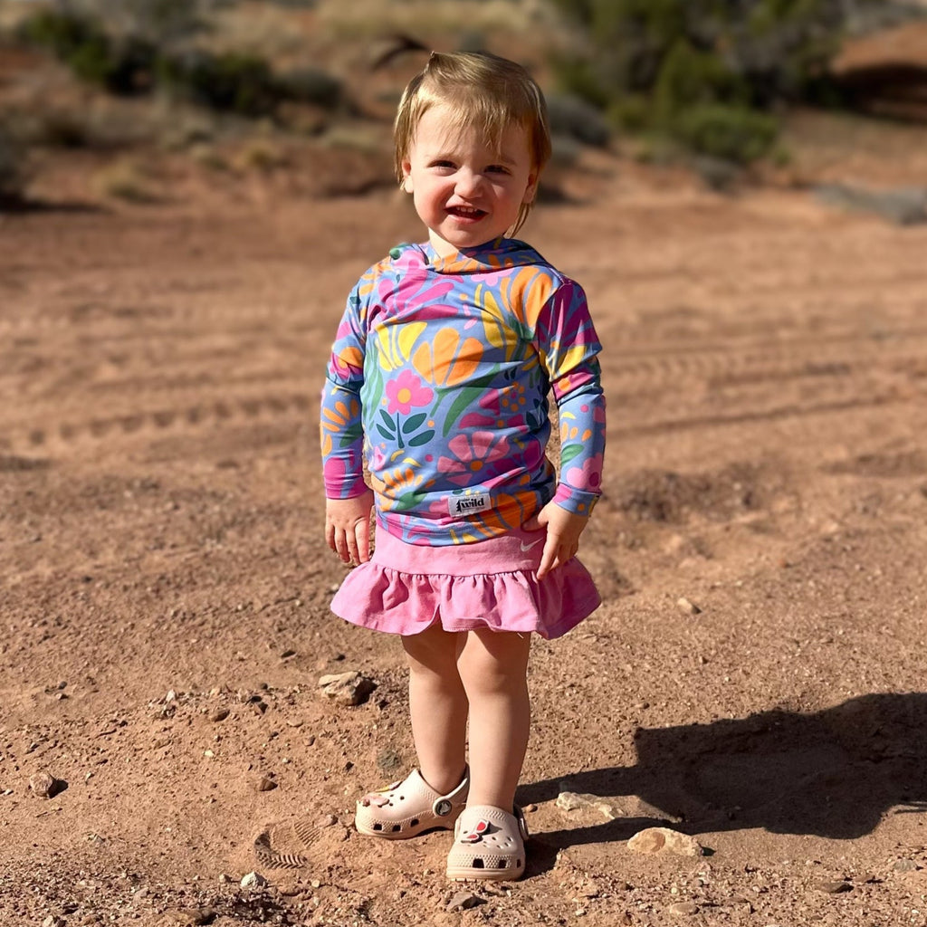 Meadow Blooms UPF 50 Kid's Sun Hoodie