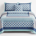 DaDa Bedding Mediterranean Blue Mint Green Patchwork Quilted Bedspread Set (JHW-884)