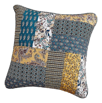DaDalogy Bedding Set of 2 Honey Cove Floral Patchwork Throw Pillow Covers, 18" x 18" (JHW957)