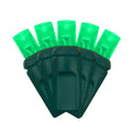 LED Mini Lights 5MM Green Static Green Wire - 6" Spacing