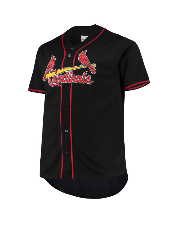 Men's St. Louis Cardinals Black/Red Big & Tall Pop Fashion Jersey