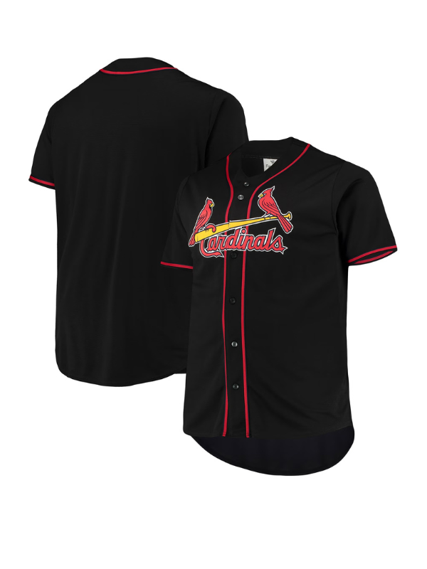 Men's St. Louis Cardinals Black/Red Big & Tall Pop Fashion Jersey