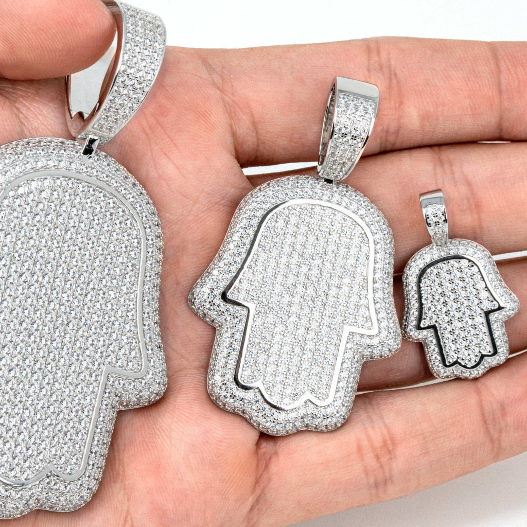 Hand Of God Hamsa Pendant 925 Sterling Silver