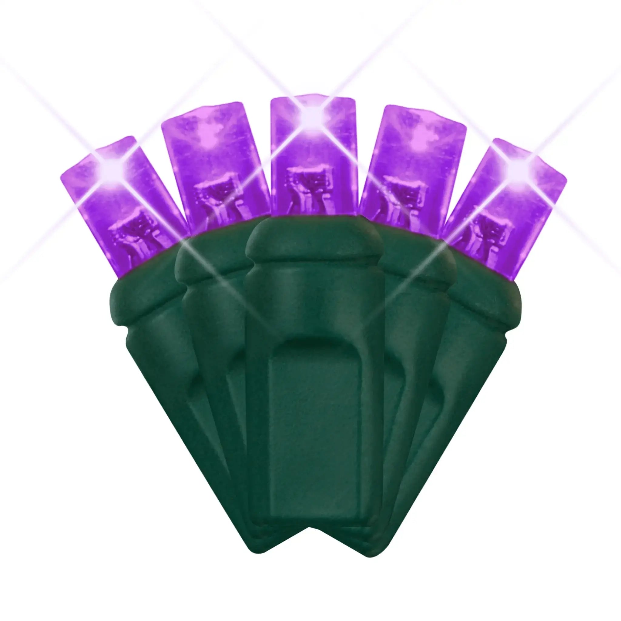 LED Mini Lights 5MM Purple Twinkle Green Wire 6" Spacing