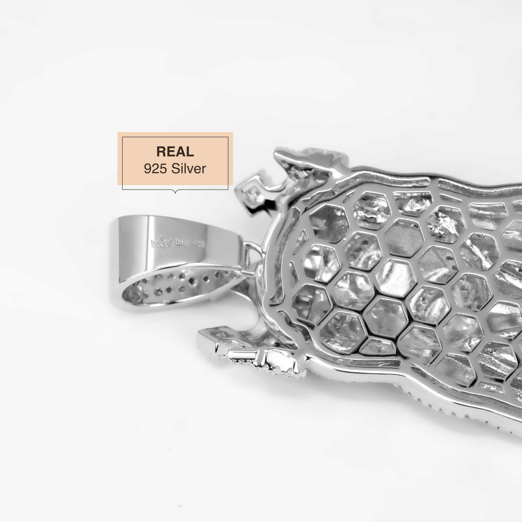 Moissanite Iced King Crown Jesus Head Piece Pendant - 925 Sterling Silver