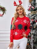 Red Christmas Tree Jacquard Pullover Sweater | NCS