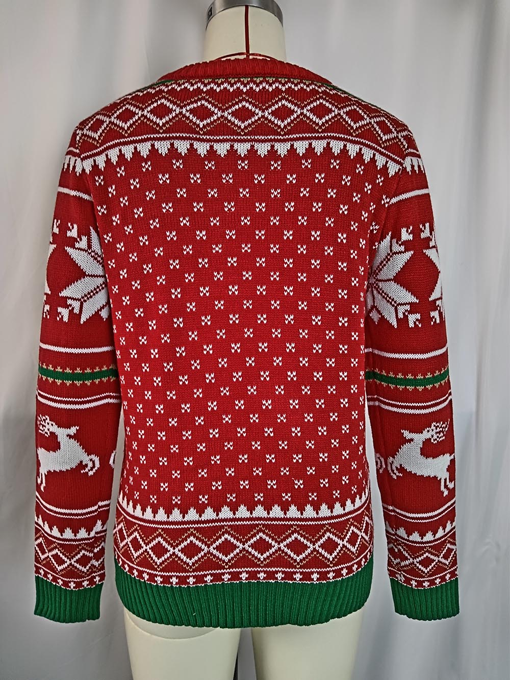 Contrasting Colors Snowflake Reindeer Pattern Ugly Christmas Sweater | NCS