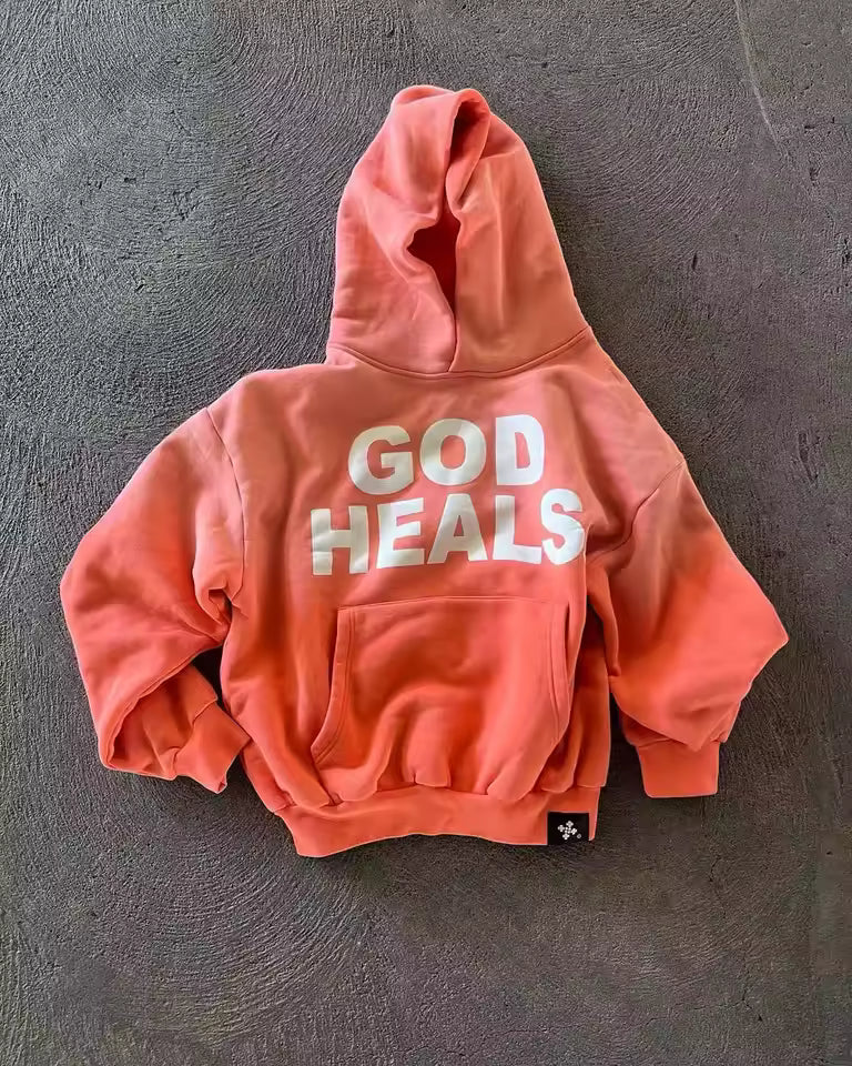 Vintage "God Heals" Washed Hoodie