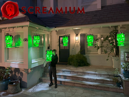 Giant Frankenstein Monster Pendant Lantern Prop 20-Inch-Tall Waterproof Outdoor Halloween Decoration