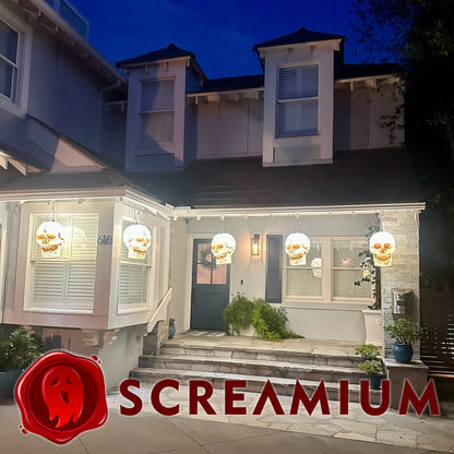 Giant Skull Pendant Lantern Prop 20-Inch-Tall Waterproof Outdoor Halloween Decoration