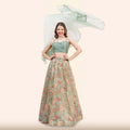 Sage Green Floral  Lehenga with Dupatta