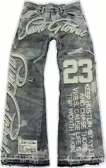 SAINT GLOBAL Embroidered Jeans