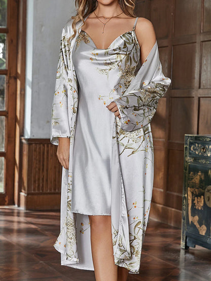 The Soft Life Set – Satin Robe & Nightgown Duo by KUSHIE