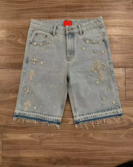 Genuine Cross Rhinestone Shorts