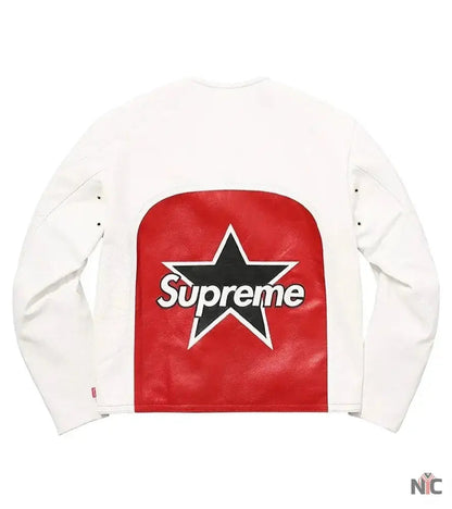 Supreme Vanson White Leather Star Jacket