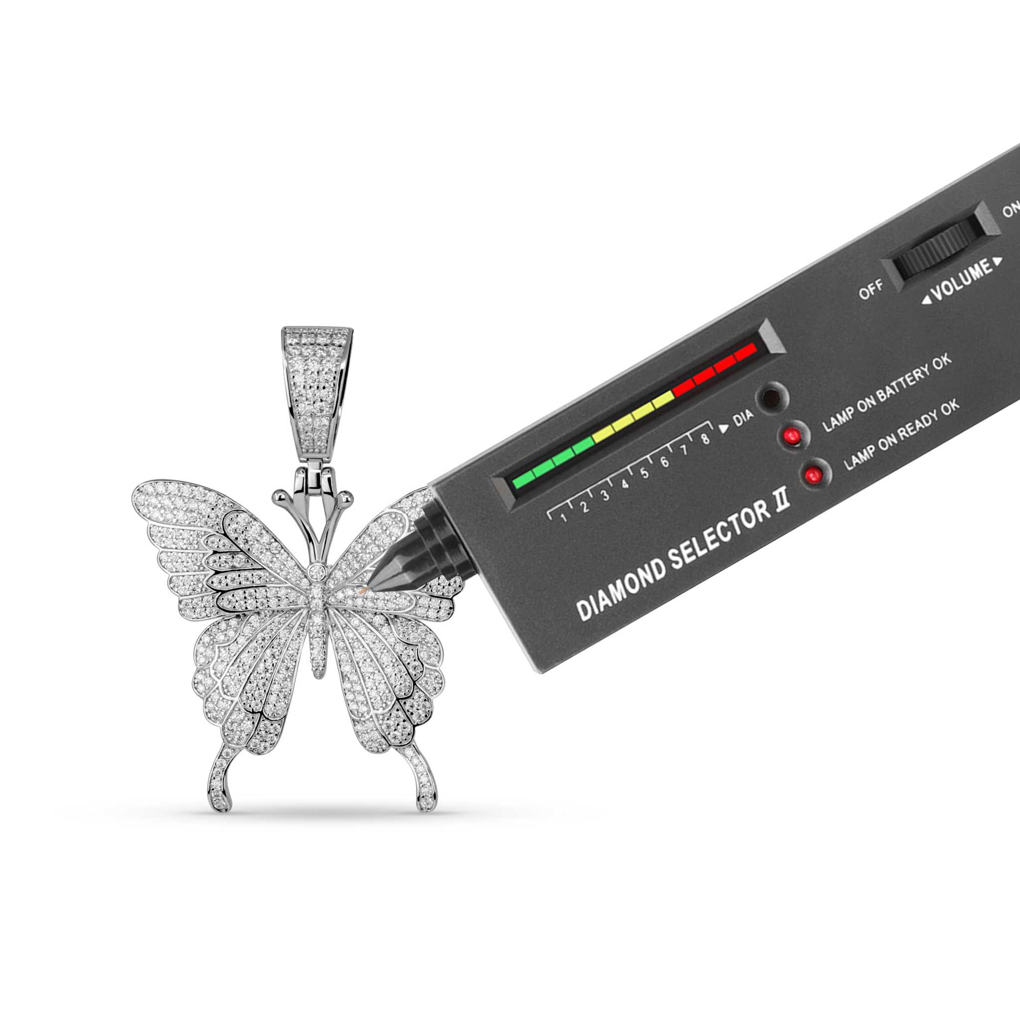 Women's Moissanite Butterfly Pendant 925 Sterling Silver 2.5 TCW