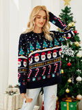 Thick Ugly Christmas Sweater with Santa and Christmas Tree Jacquard | NCS