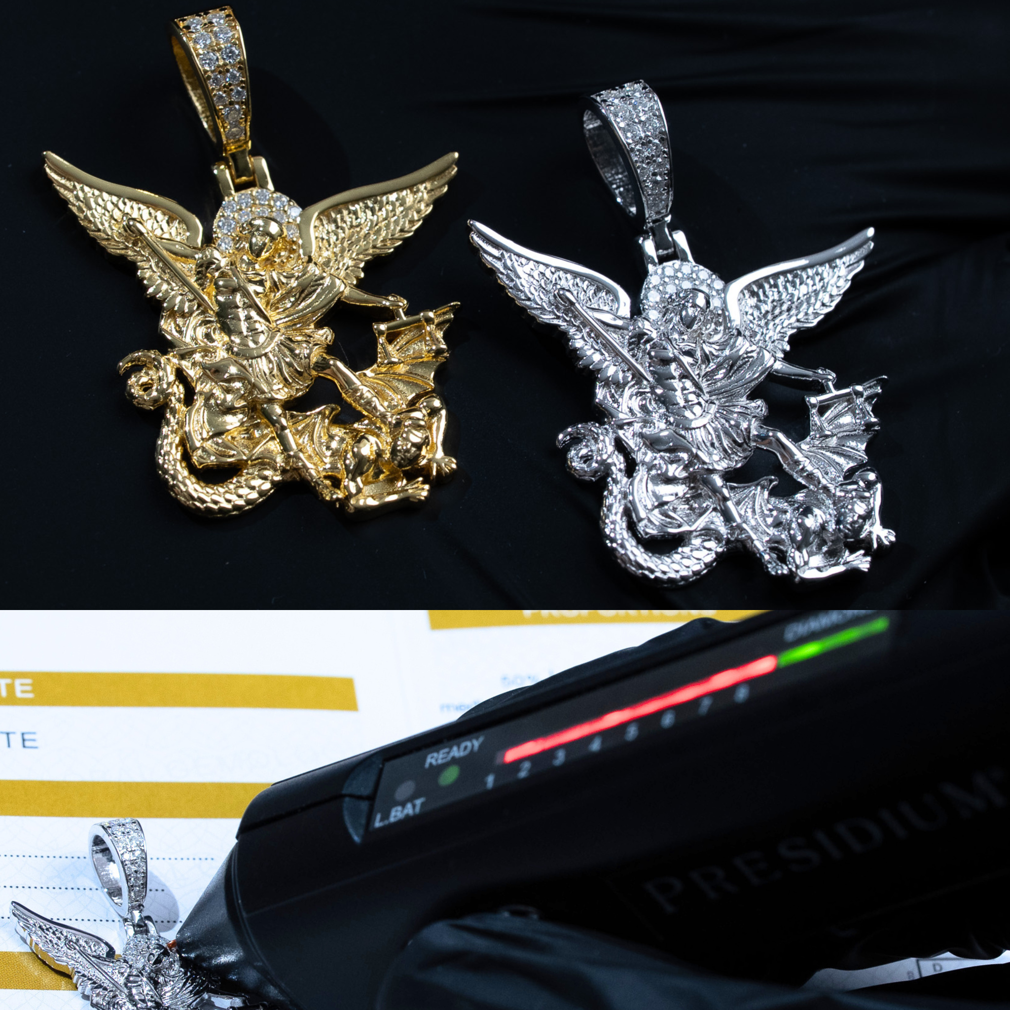 Moissanite Saint Michael Pendant – 925 Silver The Archangel Jewelry