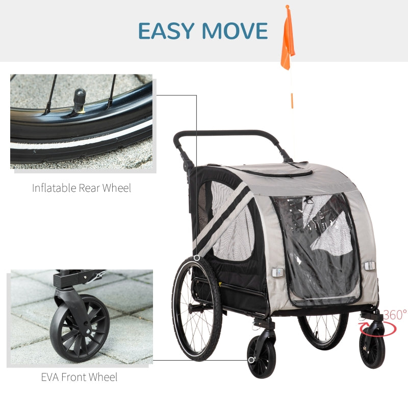 2-In-1 Pet Bike Trailer Stroller
