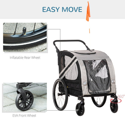 2-In-1 Pet Bike Trailer Stroller
