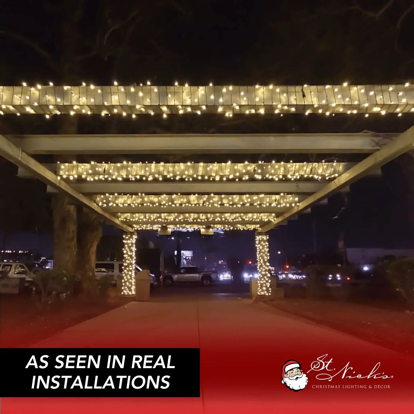 LED Mini Lights 5MM Warm White Static Green Wire 4" Spacing