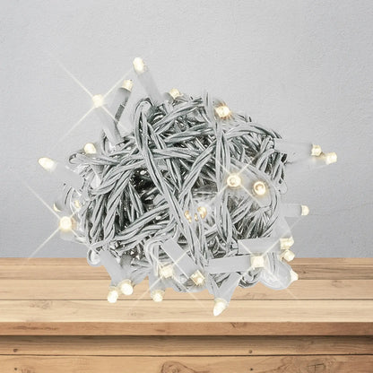 LED Mini Lights 5MM White Wire Warm White Twinkle 4:1 -6" Spacing