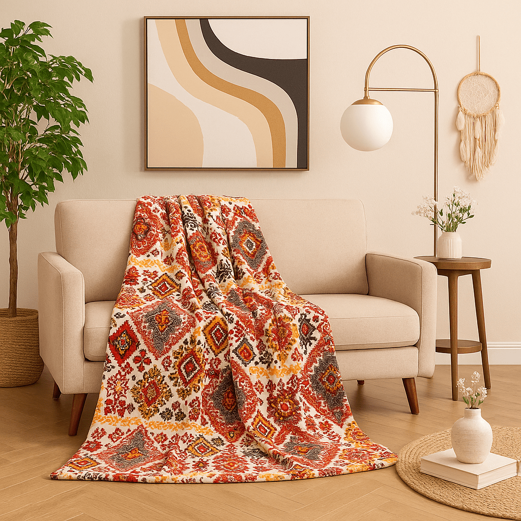DaDa Bedding Southwestern Havana Geometric Soft Plush Fleece Flannel Throw Blanket (XY1012)